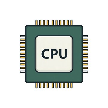 computer chip on white background