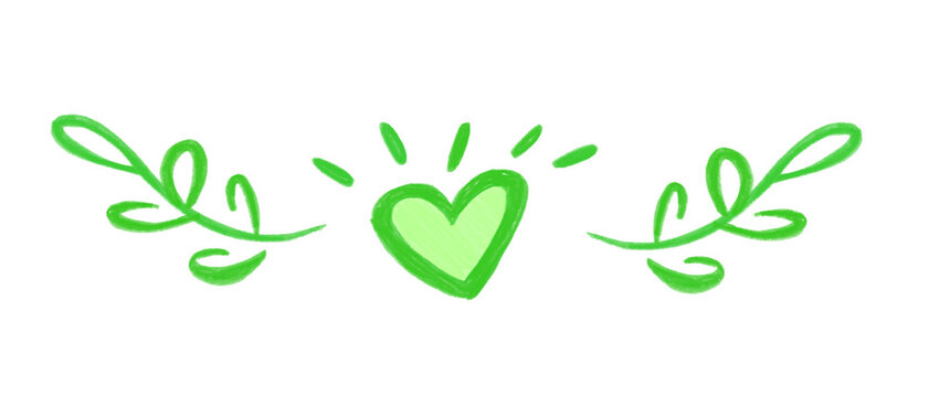 leaf heart green nature border