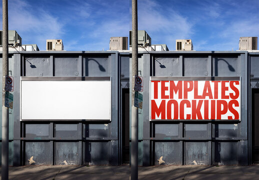 Mockup Of Customized Billboard On Fence