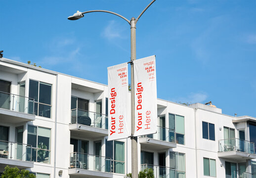 Mockup Of Customized Banners In City