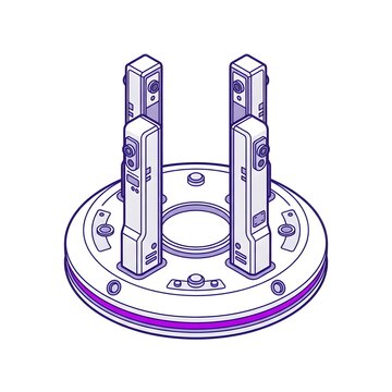 Isometric futuristic 3d scanner with multi sensor lenses
