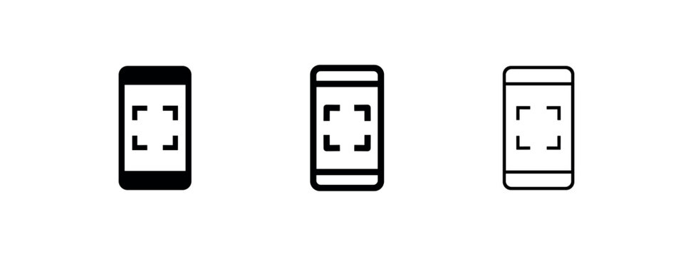 Smartphone with QR scan focus icon