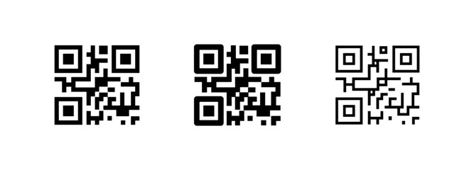 Fototapeta premium QR Code Icon Set for Quick Response and Digital Information