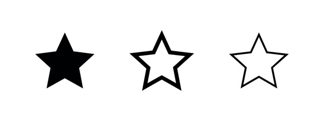 Obraz premium Star icon set. Simple vector illustration for rating, favorite, quality, success, or achievement.