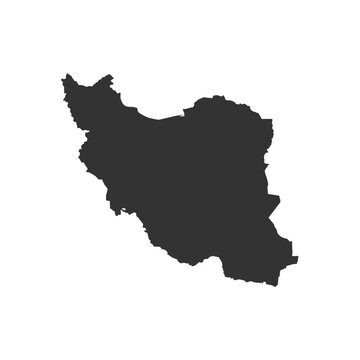 Iran Map Silhouette, Vector Shape Isolated