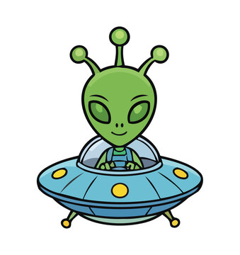 cartoon alien spaceship