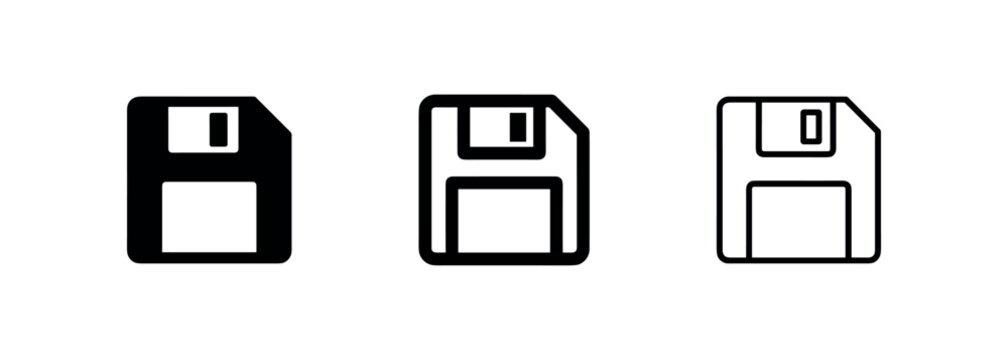 Vintage floppy disk data storage icon