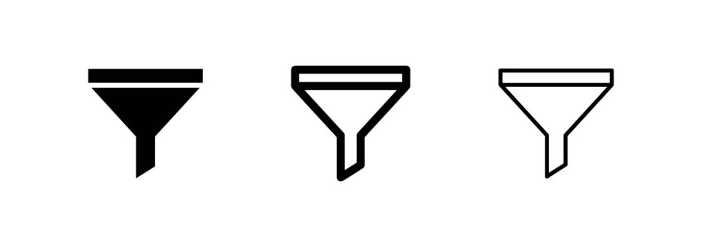 Data filter funnel icon for business process
