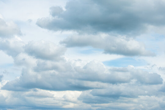 Clouds in a blue sky in bright sunlight in summer, Almere, Flevoland, The Netherlands, September 2, 2026