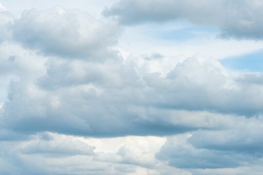 Clouds in a blue sky in bright sunlight in summer, Almere, Flevoland, The Netherlands, September 2, 2026