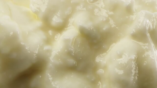 Cottage cheese macro close up presentation slowly rotating stock footage
