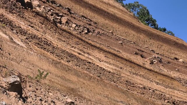 Steep cliff prone to landslides