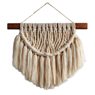 Handcrafted macrame wall art showcasing intricate knots and natural fibers for modern home decor.