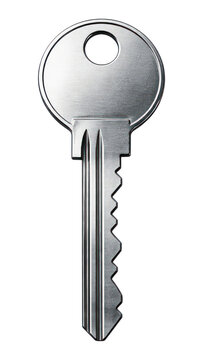 PNG Silver key isolated on white.
