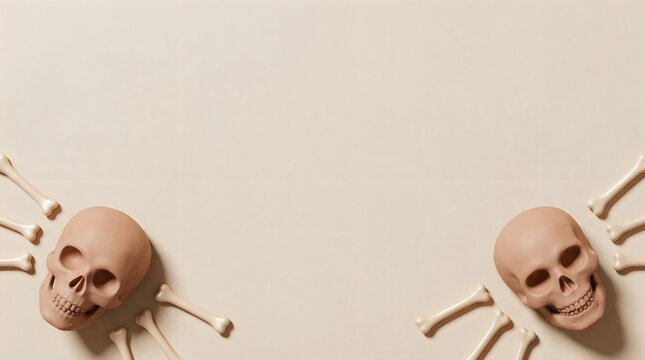 Two detailed realistic silicone masks of a human face against a plain neutral background