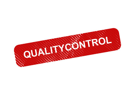Red quality control stamp with bold text illustration