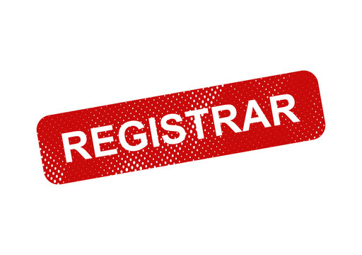 Red stamp with registrar text illustration
