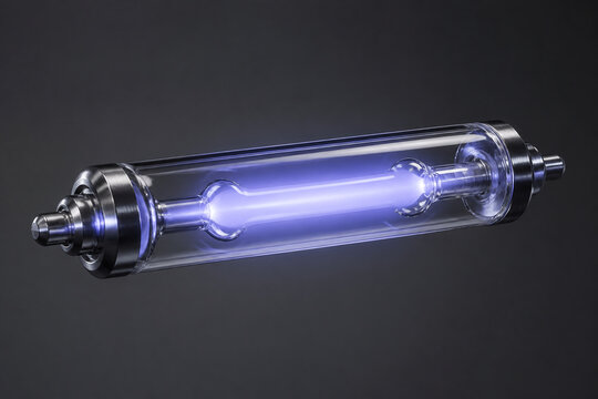 Glowing xenon discharge tube in realistic futuristic render