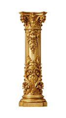 Obraz premium PNG Ornate golden decorative column illustration.
