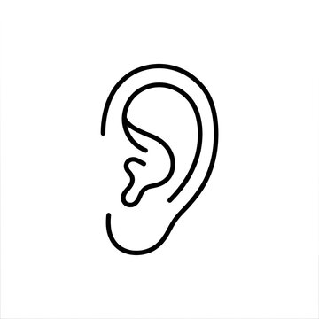 Human ear line icon vector illustration isolated on white background