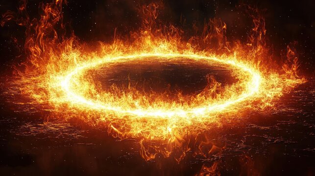 Fiery ring of fire, light, and intense heat