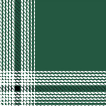 Green and white plaid pattern textile with subtle texture and clean lines creating a classic fabric design