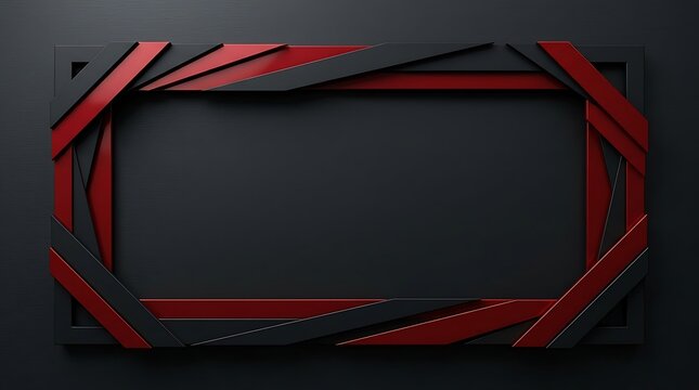 Minimalist geometric red and black border frame