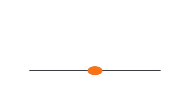 Minimalist animation featuring a rotating purple square and a bouncing orange circle.