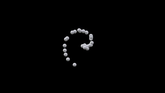spherical particles fly apart in a spiral, slow version