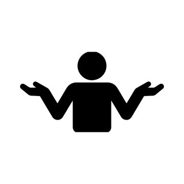 Person Shrugging With Open Hands Gesture For Uncertainty And Expression Vector illustration