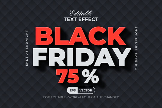 Editable Text Effect Black Friday Offer Promotion Style Theme.