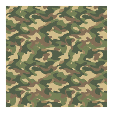 Military camouflage pattern seamless green woodland army texture background. EPS Editable