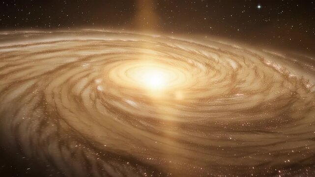 Journey through a luminous galaxy with swirling stars and vibrant cosmic dust in a stunning space scene
