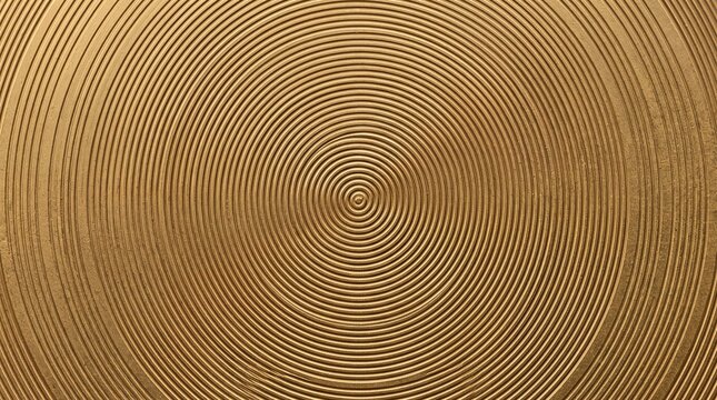 Gold Metallic Background with Concentric Circles Texture
