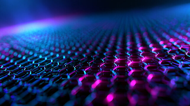 Abstract Nanotechnology Graphene Hexagonal Grid Background