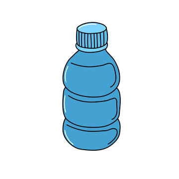 Blue plastic water bottle
