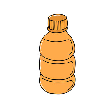 Orange plastic water bottle