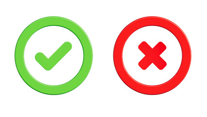 Green Check and Red Cross Icons © nomindcloud