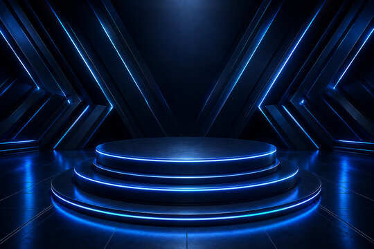 Podium and Stage Light Background with Dramatic Spotlight