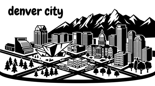 denver city skyline urban architecture downtown landmark travel tourism america usa landscape metropolitan business culture modern historic destination famous district with rocky mountains colorado