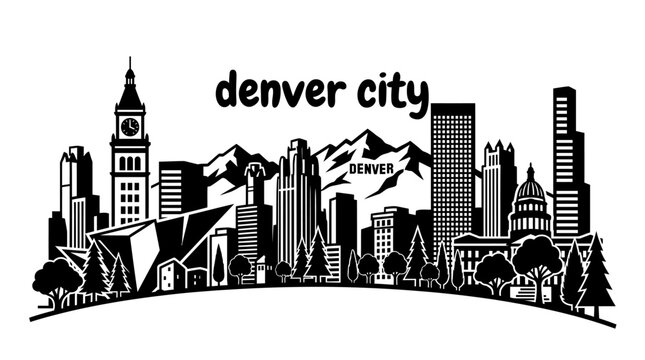 denver city skyline urban architecture downtown landmark travel tourism america usa landscape metropolitan business culture modern historic destination famous district with rocky mountains colorado