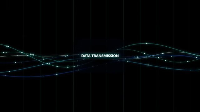 Modern Data Transmission Network Visualization Showing Digital Signal Paths