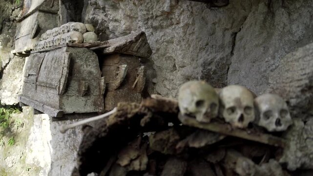 a traditional grave village on the toraja city