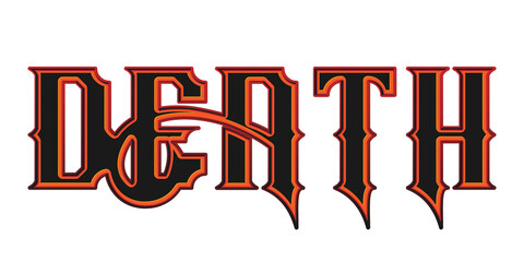 Retro gothic blizzard typography text effect on transparent background © Ndoewer