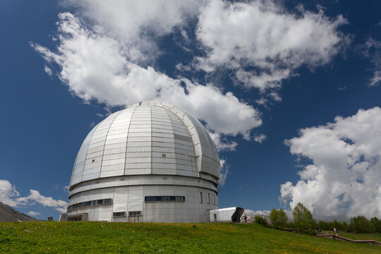 Radioastronomy Observatory "Zelenchukskaya", Russian, Caucasus. The main tool of observatory RTF-32 radio telescope is used in national and international astronomical supervision