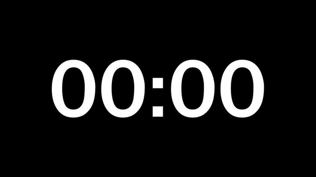 Glowing Countdown timer one minute animation icon from 6 seconds to 0 seconds