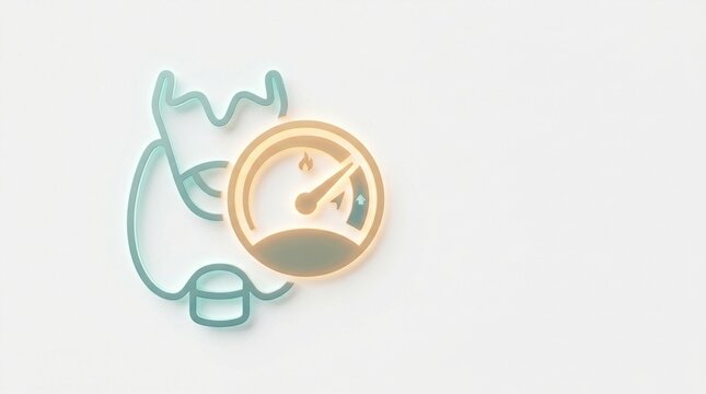 3D rendering of thyroid gland with high activity speedometer gauge for hyperthyroidism concept