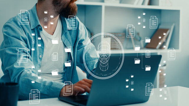 Working with deep fake technology in a modern office setting