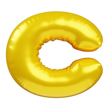 Inflated Letter C 3D Render