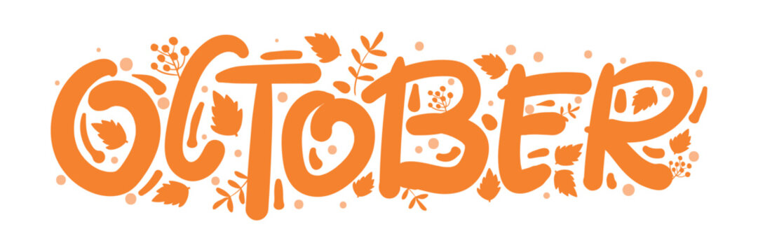 October orange autumn typography lettering